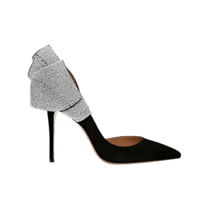 Silver Strived Black Ladies Shoe